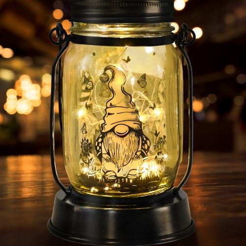 kyoryuger Gnome Gifts for Women/Men Gnome Lovers Solar Lantern Mom Birthday, Mothers Day, Dwarf Solar Funny Garden Decoration Outside for Yard, Patio,Backyard,Porch, Torches by kyoryuger