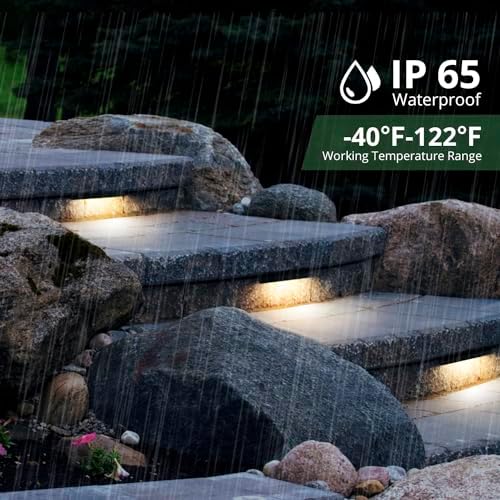 GKOLED 6.8 Inches LED Hardscape Lights, Low Voltage Retaining Wall Light Waterproof, 12V AC/DC Landscape Lighting, 1.5W 2700K, Classic Step Lights Outdoor, Die-cast Aluminum Housing (Pack of 3) - Image 6