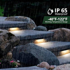 GKOLED 6.8 Inches LED Hardscape Lights, Low Voltage Retaining Wall Light Waterproof, 12V AC/DC Landscape Lighting, 1.5W 2700K, Classic Step Lights Outdoor, Die-cast Aluminum Housing (Pack of 3) - Image 6