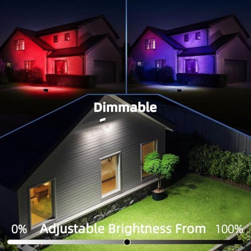 ILC LED Flood Light 30W Outdoor RGB Color Changing, Smart Floodlights RGBW 2700K Warm White & 16 Million Colors, 20 Modes, Grouping, Timing, IP66 Waterproof (2 Pack) - Image 7