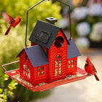 Solar Bird Feeders for Outdoors Hanging,Metal Cardinal Bird House Feeder with Solar Powered Lantern Light,Wild Cardinal Birdfeeder Waterproof Decor for Garden Yard Outside,Gift for Grandma Mom - Image 2