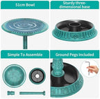 AISITIN 28 Inch Bird Bath with 3.5W Solar Fountain for Outside, Green - Image 3