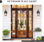 Emliviar Outdoor Porch Light, Modern Outside Wall Light Fixture for House Garage, Clear Glass in Black Finish, 12" Height, XE219B BK - Image 6