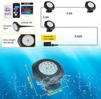 T-SUN RGB Submersible Pond Lights with APP and Remote Control 3 Pack - Image 2