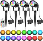 RGBW Spot Lights Outdoor 12W Color Changing Landscape Lighting by Wilawels