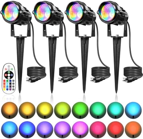 RGBW Spot Lights Outdoor 12W Color Changing Landscape Lighting by Wilawels