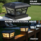 SIEDiNLAR Solar Post Cap Lights Outdoor 2 Modes, 4 Pack, Black, Warm/White - Image 2