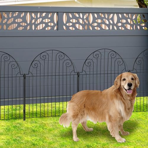 Garden Fence 5 Panels, 36 in H Above Ground, No Dig Metal Fence - Image 5