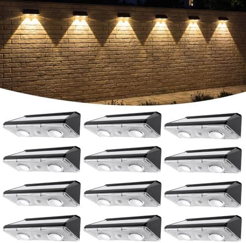 Solar Fence Lights Outdoor, 12 Pack 9-Color LED Lights with Auto-Cycle, 12H by Unknown