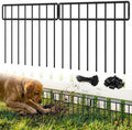 HIHADUUM 20Ft(L) X 13Inch(H) Animal Barrier Fence - 14 Pack Garden Fence Panels, Metal Garden Edging Fence Border No Dig Fencing for Dog Rabbits Ground Stakes Defense and Outdoor Patio Fence Extension by HIHADUUM
