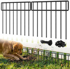 HIHADUUM 20Ft(L) X 13Inch(H) Animal Barrier Fence - 14 Pack Garden Fence Panels, Metal Garden Edging Fence Border No Dig Fencing for Dog Rabbits Ground Stakes Defense and Outdoor Patio Fence Extension by HIHADUUM