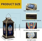 Solar Lantern Retro Stained Glass Owl Outdoor Waterproof Garden Hanging Lantern Solar Powered Lighting Outside Solar Light for Patio Yard Camping, Gifts for Women Mom - Image 2