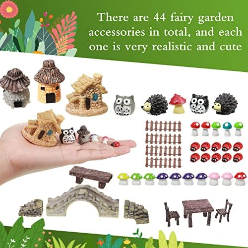 Canlierr 58 Pcs Mini Garden Accessories Set Fairy House Village Miniature - Image 2