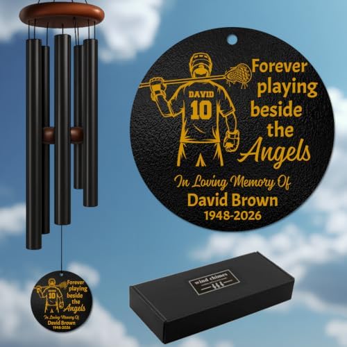 Custom Lacrosse Memorial Wind Chime, Personalized Name & Years - Image 7