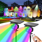 Solar Spot Lights Outdoor Waterproof IP68,RGB Spotlights with Remote,2-Pack by Unknown