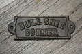 Wall Sign Vintage Antique Style 3 Cast Iron Bullshit Corner Door Plaque Garden Sign Ranch Wall Decor Man Cave by Unknown