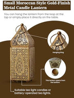 Serene Spaces Living Moroccan Lightweight Thin Gold Ornate Candle Lantern, Antique Gold Lantern, Decorative Candle Holders, Indian Wedding, Eid, Ramadan, 2.75" Diameter & 8.5" Tall, Pack of 6 - Image 7