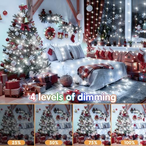 KNONEW 203FT 600LED Green Wire Outdoor Fairy Lights Plug in Cool White Xmas - Image 3
