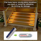 DetarZinLED Solar Step Lights Outdoor IP68 Waterproof 4 Pack Warm White Bar - Image 3