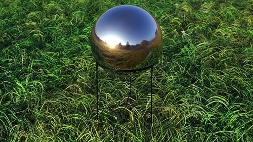 Lulu Decor, Silver Stainless Steel Gazing Mirror Ball Size 14 with Stand - Image 3