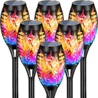 6Pack Solar Lights Outdoor, Solar Torch Light with Flickering Flame by TANCUZO