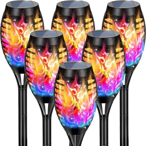 6Pack Solar Lights Outdoor, Solar Torch Light with Flickering Flame by TANCUZO