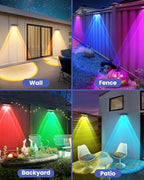 Solar Fence Lights Outdoor, 10 Pack Warm White/RGB Fence Solar Lights with 2 LED, IP65 Waterproof, Backyard Patio Decor for Deck, Wall, Railing, Pool, Stair - Image 2