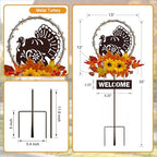 Thanksgiving Decorations Outdoor,Solar Lights Turkey Yard Sign Garden Stake - Image 7