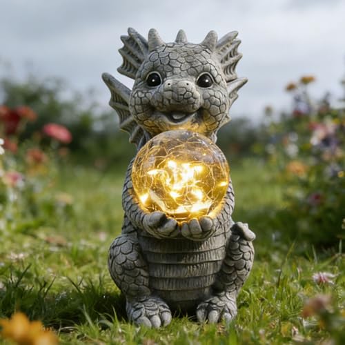 Solar Garden Decorations - Dragon Statue by Newinhome