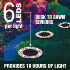 Mosaic Solar Disk Light, Waterproof Outdoor Glass LED Garden Stake Lighting, Colorful Landscape Yard Decor for Walkway, Patio & Lawn, Auto On/Off Decorative Driveway Lamps (Purple-4pcs) - Image 2