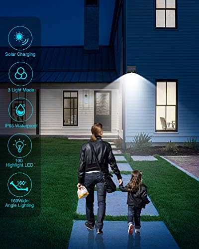 16 Pack Solar Lights Outdoor, 3 Modes/100LED Wireless IP65 Waterproof Solar Motion Lights Outdoor for Front Door, Backyard, Garage, Deck - Image 6