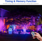 Outdoor Christmas Spot Lights with Timer, 10W Metal RGB LED Landscape Spotlights with 16 Color Changing for Yard, House, Garden, Holiday Decor (2 Lights) - Image 3