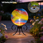VCUTEKA Solar Gazing Ball, Glass Garden Globes for Outdoor Decor, 10" Red - Image 3