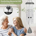Fabuday 32'' Sympathy Wind Chimes Memorial Gift for Loss of Loved One Gray - Image 2