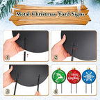 Drydiet 3 Pack Metal Christmas Yard Signs Decor Xmas Yard Stakes Outdoor with Stakes for Holiday Outdoor Garden Lawn Pathway Decoration(Christmas Balls) - Image 4