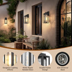 WIHTU 15.78'' Exterior Porch Light Fixture,Outdoor Wall Sconce Lights,Black - Image 3