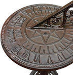Relaxdays Sundial, Garden & Balcony, Cast Iron, Antique, Roman Numerals, Weatherproof, Garden Decoration, Brown - Image 7