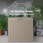 EasyUp Outdoor Storage Box, Waterproof Resin Deck Box, Reinforced Stability UV-Resistant for Patio, Garden and Poolside (Gray, 32 Gallons) - Image 4