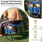 GIANTEX Garden Kneeler & Seat, Heavy-Duty Garden Bench, Blue with 1 Bag - Image 6