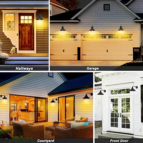 Dusk to Dawn Sensor Wall Sconce Outdoor Lighting Fixture, Industrial Outdoor Barn Light Matte Black Exterior Wall Sconce for Patio,Doorway,Porch,Entryway,Garage, 1 Pack - Image 6