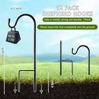 12 Pcs 15 Inch Shepherds Hook for Outdoor Adjustable Bird Feeder Pole - Image 2
