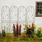 6 Pack Metal Garden Trellis 86.7" Tall Outdoor Climbing Plant Support for Roses, Flowers, Rustproof Durable Black Galvanized Tube, Lawn Garden Fence Decor Screen, 86.7" H - Image 6