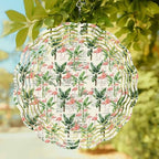 Summer Wind Spinners Outdoor Tropical Flamingos Palm Leaves Beige Letter Texture 3D Stainless Steel Wind Spinner for Yard Kinetic Sculpture Hanging Spinning Ornament for Garden Patio Porch 12 Inch - Image 6