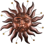 Metal Wall Art Decor Outdoor Inside with Sun Face, 26 Inch Large Outside Sun Metal Decorations Hanging on House, Living Room, Bedroom, Patio, Fence, Yard by VESTCDF