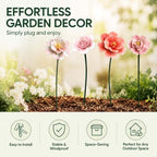 Handmade Ceramic Mini Pollinator Watering Station Set – Flower Shaped Bee Water Feeder & Butterfly Bath – Decorative Garden Stakes Outdoor Ornaments for Lawn, Patio, and Potted Plants，4 Pink - Image 6