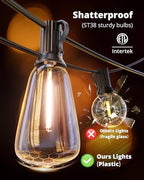 Outdoor String Lights 50FT, Patio Lights Outdoor Waterproof with 27 Bulbs - Image 5