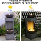 Sunlinua 34h Modern Outdoor Water Fountain with Rain Curtain - Image 3