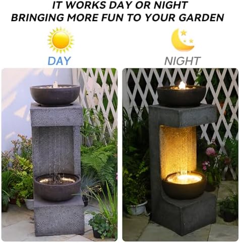 Sunlinua 34h Modern Outdoor Water Fountain with Rain Curtain - Image 3