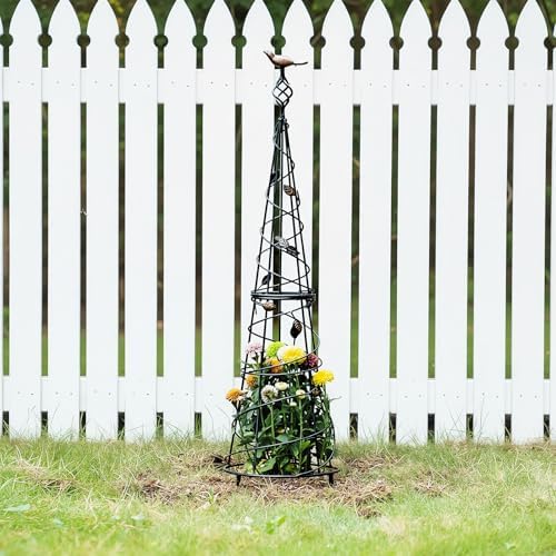 Garden Obelisk 41" Metal Trellis - Sturdy Support for Roses & Vines - Image 6