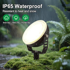 LED Landscape Spotlight, IP67 Waterproof 120V 3000K Edge-Lit Outdoor Spot Light, 270° Adjustable Bracket Thickened Aluminum Light for Yard Garden Tree Architectural Lighting (24 Watts (Gray)) - Image 3